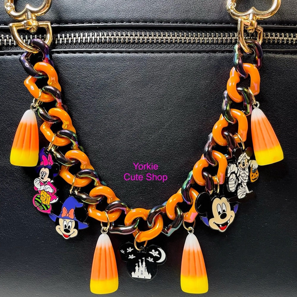 🎃New Mickey & Minnie Halloween Themed Charm Chain for Purse/Bag🎃